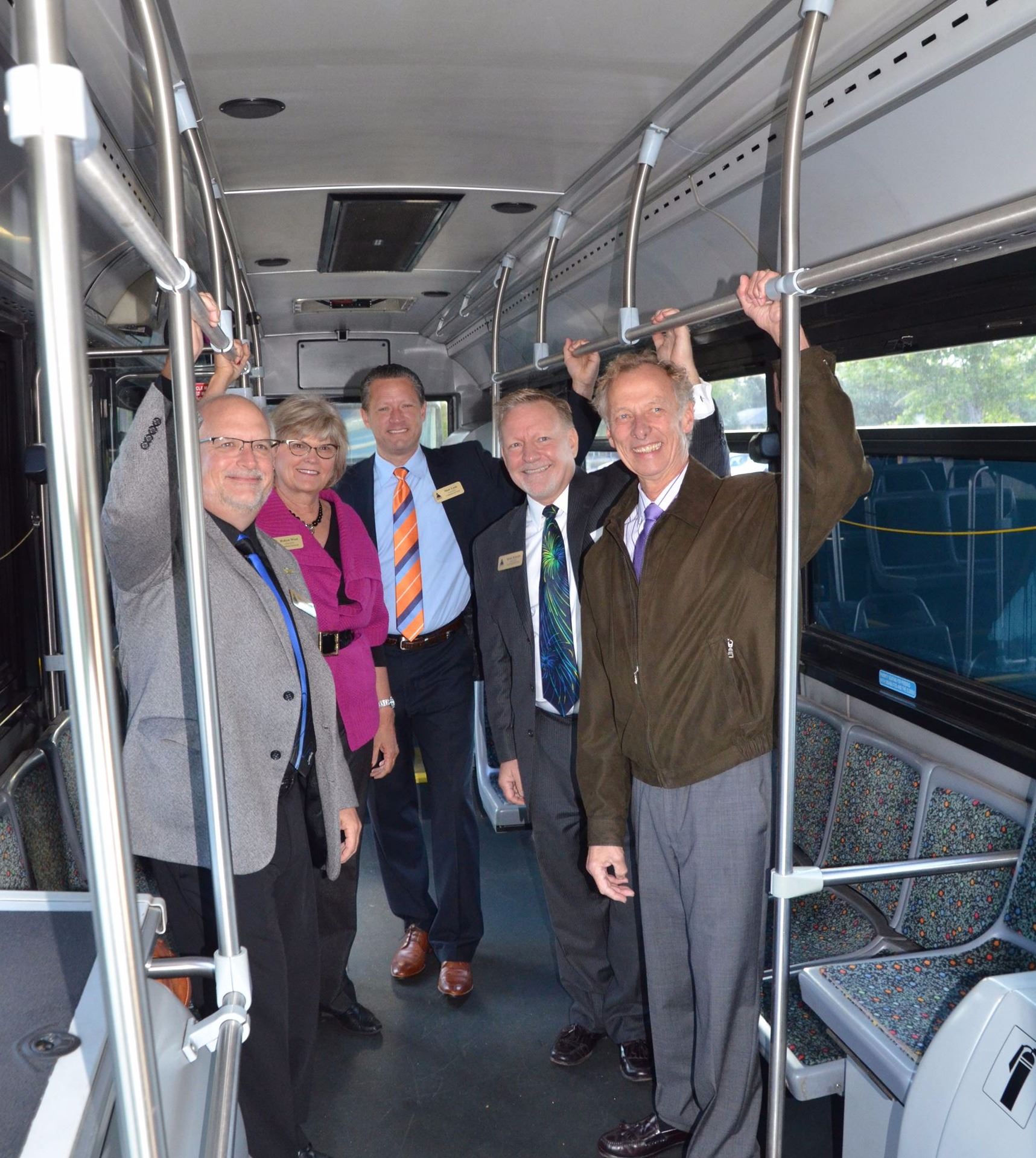Commissioners Gamache, West, Look, Schulte, and Kordiak aboard the Voigt shuttle