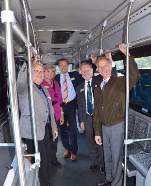 Commissioners Gamache, West, Look, Schulte, and Kordiak aboard the Voigt shuttle