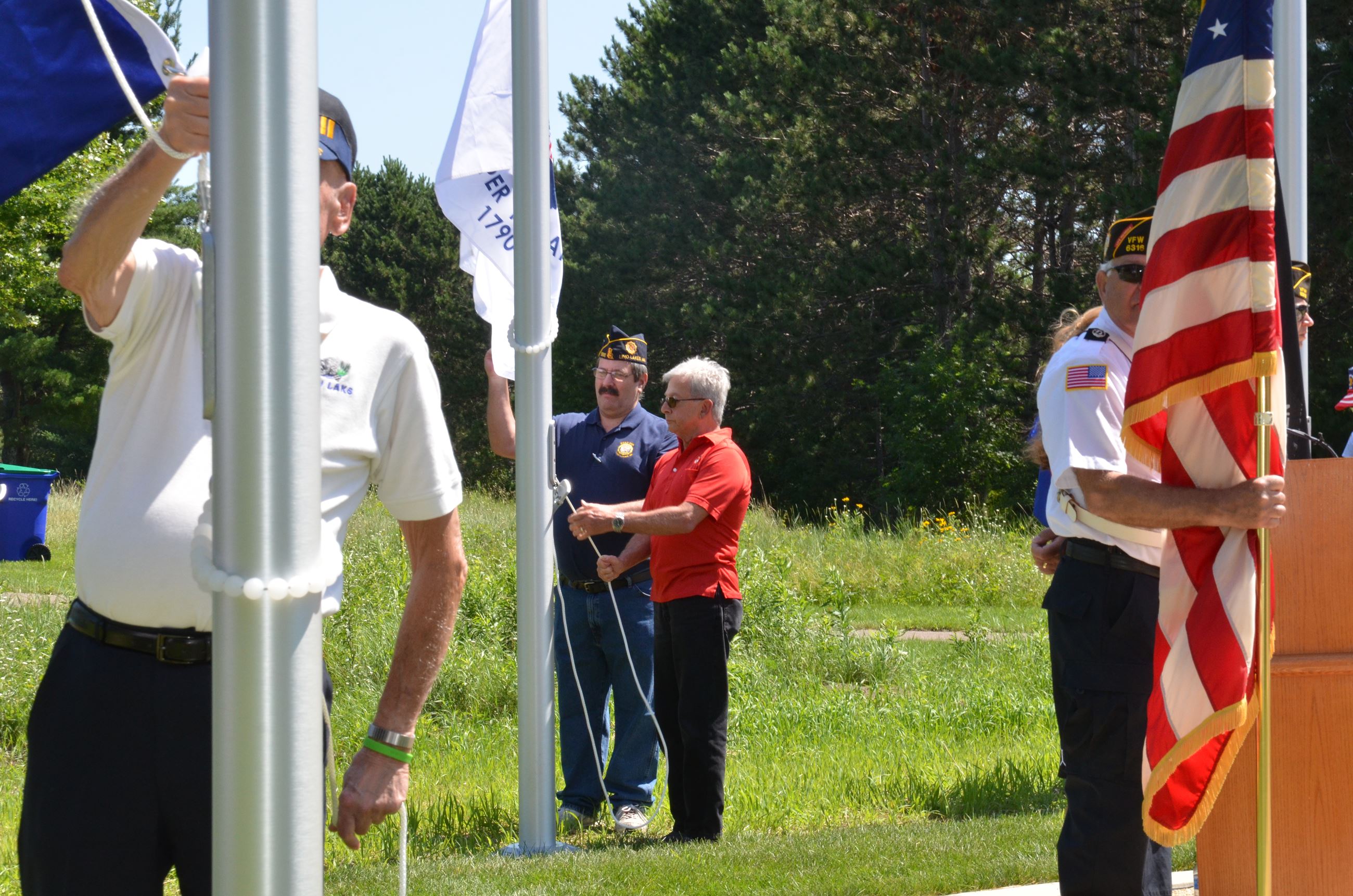 Veterans raisea flag