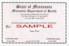food manager certificate