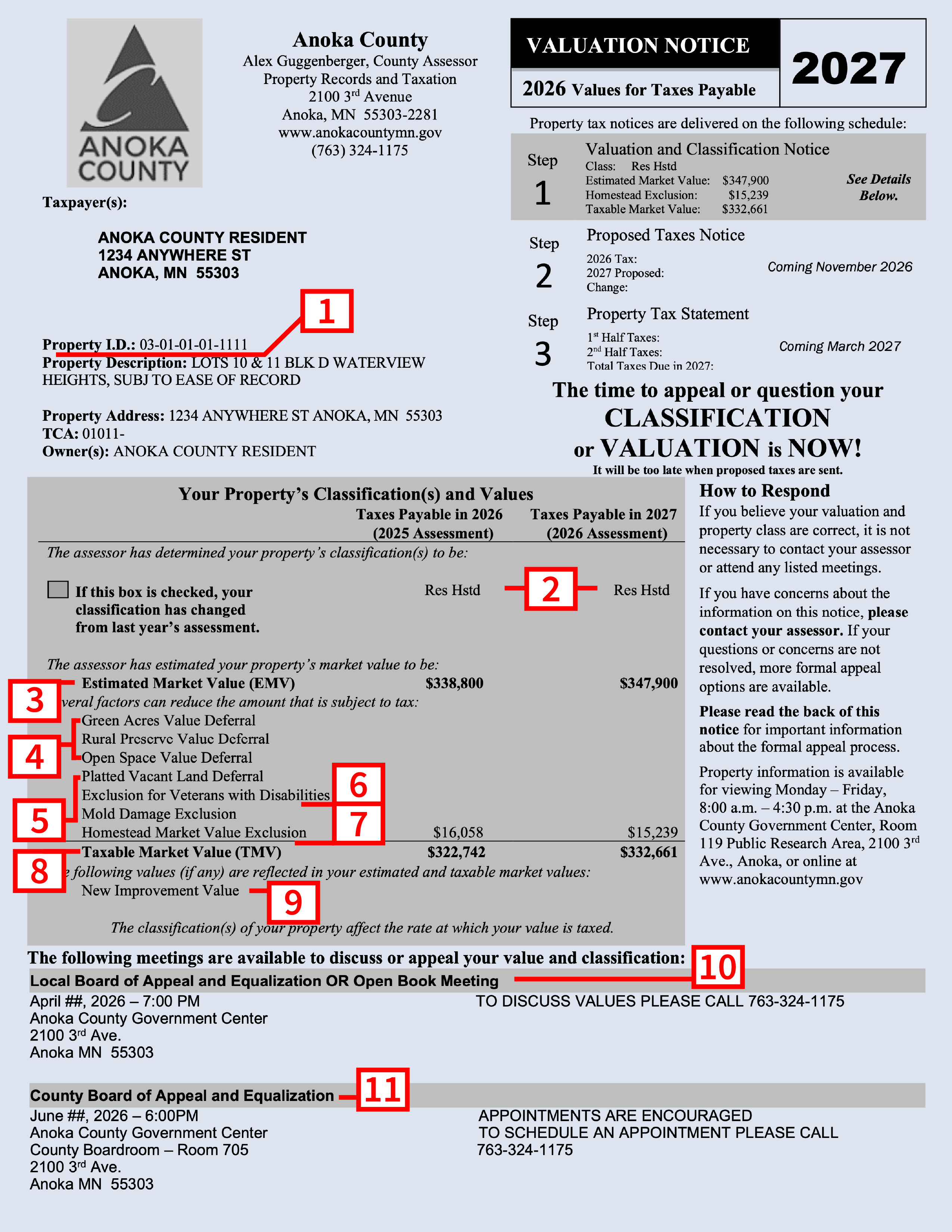 2027 Valuation Notice for Property Taxes break down. Read descriptions below