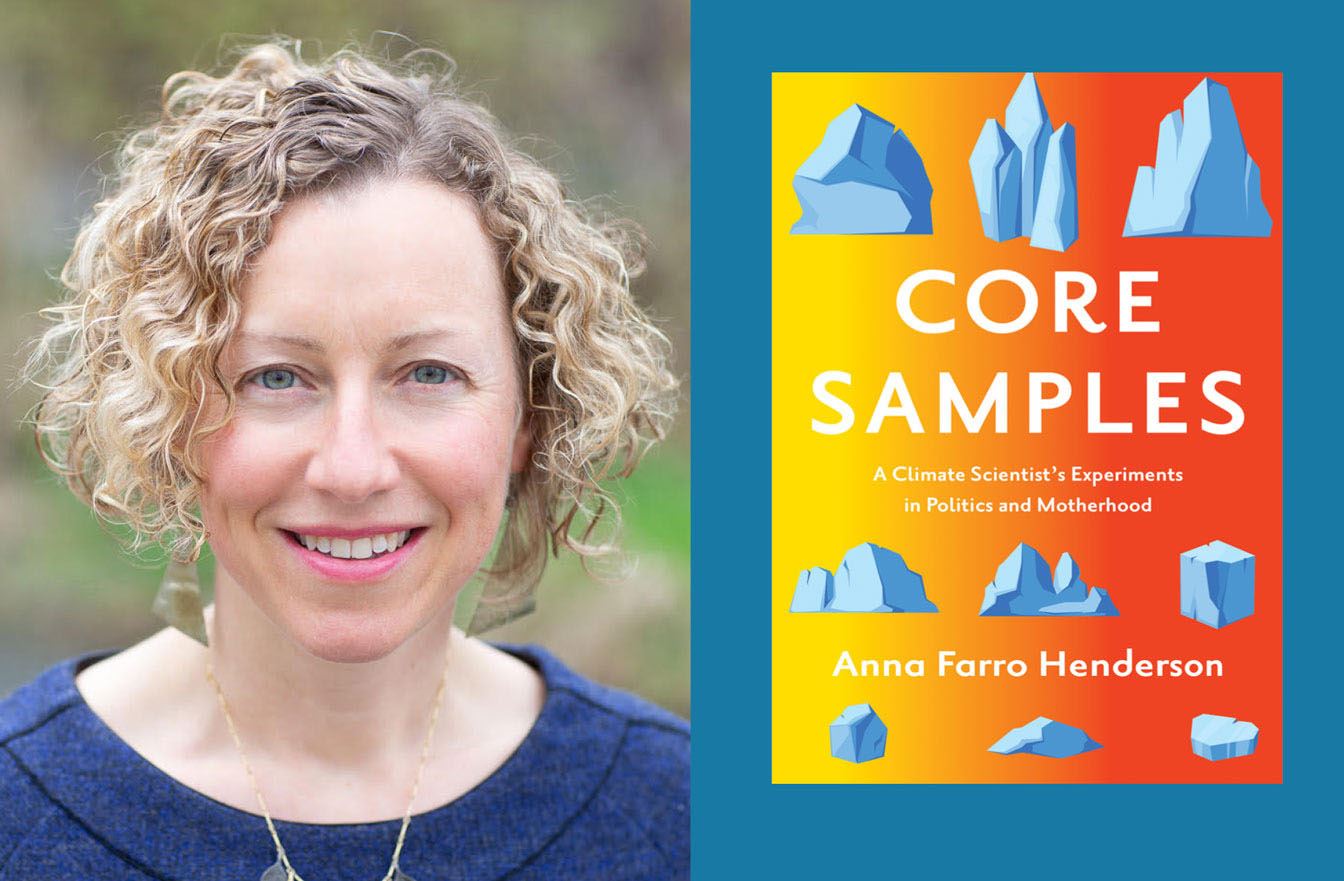 author Anna Farro Henderson with their book - Core Samples: A Climate Scientist's Experiments in 