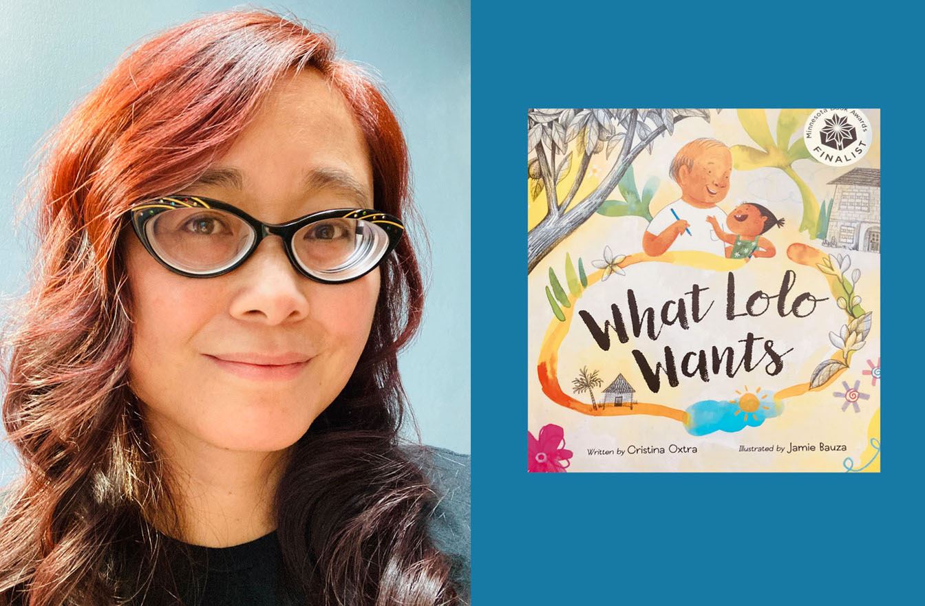 author Cristina Oxtra with their book - What Lolo Wants