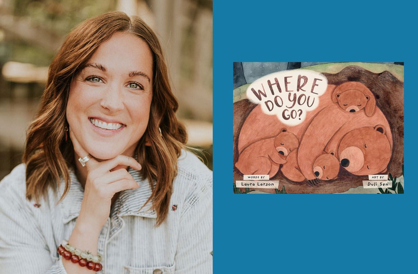 author Laura Ann Larson with their book - Where Do You Go?