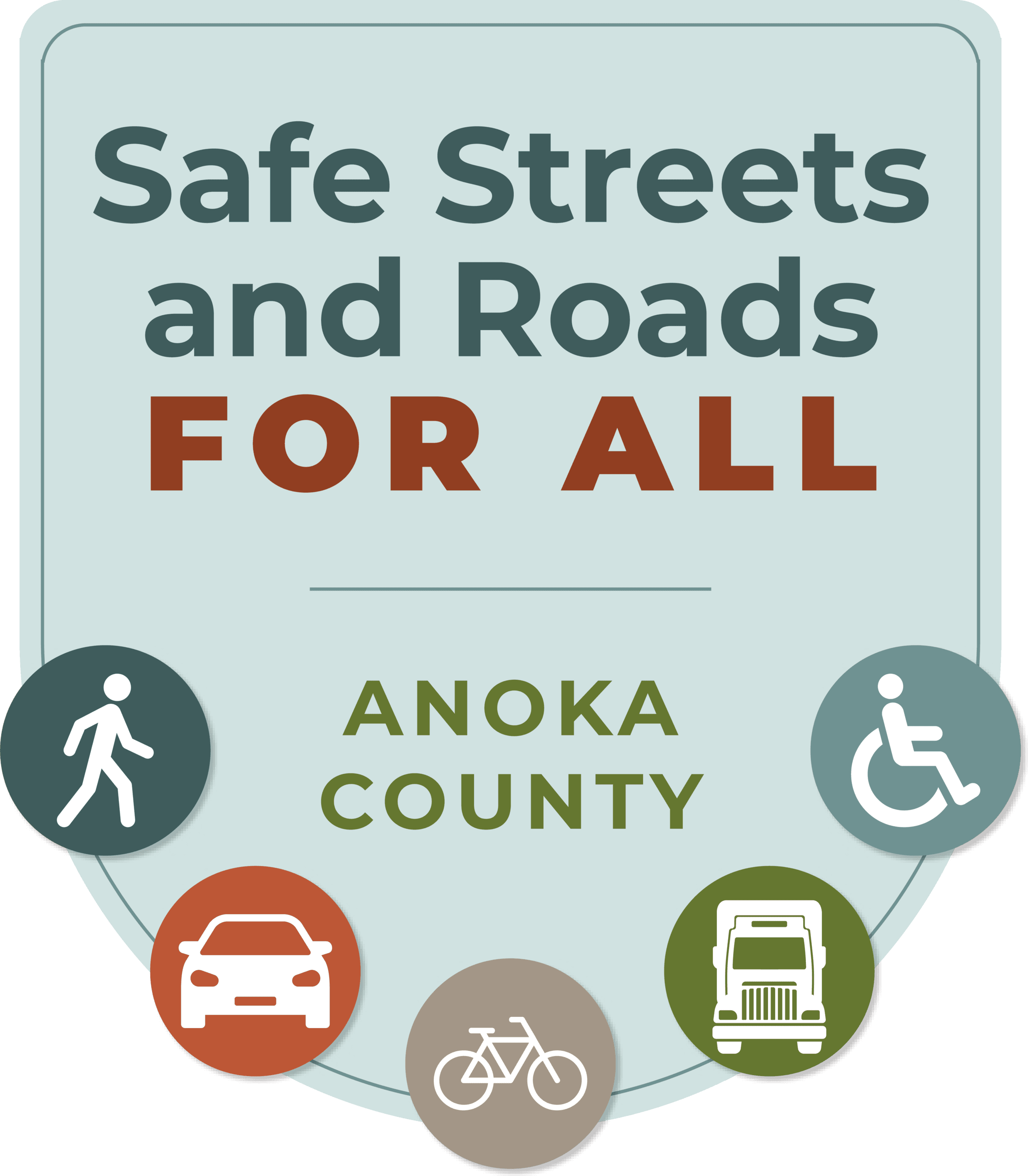 Graphic Image of Safe Streets and Roads for All logo with icons